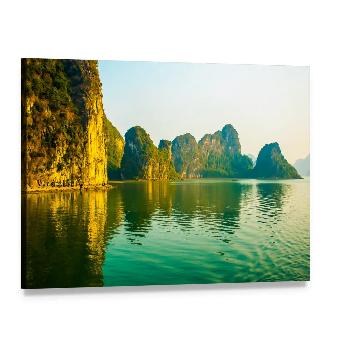 Sunset Over Halong Bay Canvas Wall Art, single panel gallery wrapped canvas, angled product view