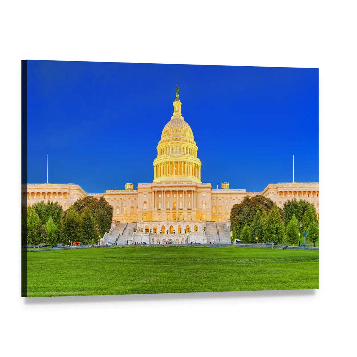 United States Capitol Building Canvas Wall Art, single panel gallery wrapped canvas, angled product view