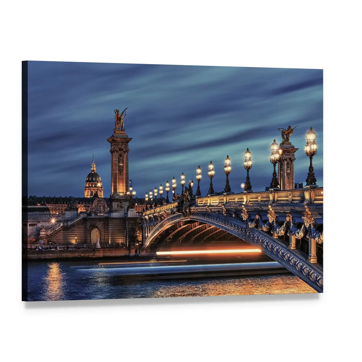 Bridge Alexandre Iii Canvas Wall Art, single panel gallery wrapped canvas, angled product view