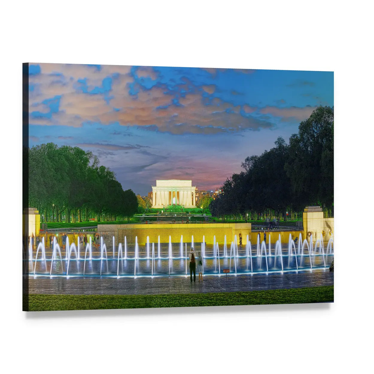 Washington Monument at Dusk Canvas Wall Art, single panel gallery wrapped canvas, angled product view