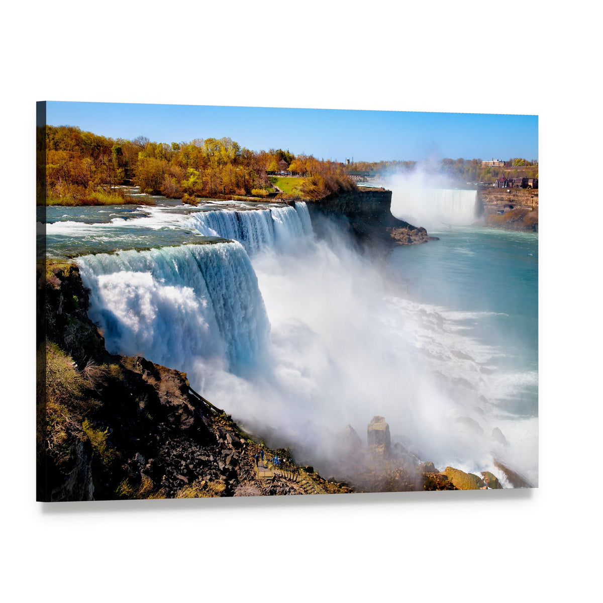 American Side of Niagara Falls Canvas Wall Art, single panel gallery wrapped canvas, angled product view