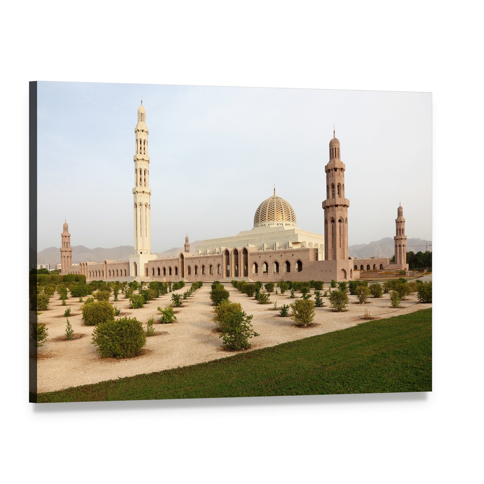 Sultan Qaboos Grand Mosque, Muscat Canvas Wall Art, single panel gallery wrapped canvas, angled product view