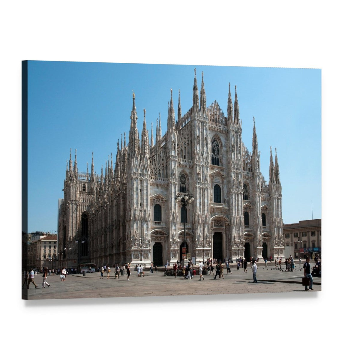 Milan Cathedral Canvas Wall Art, single panel gallery wrapped canvas, angled product view