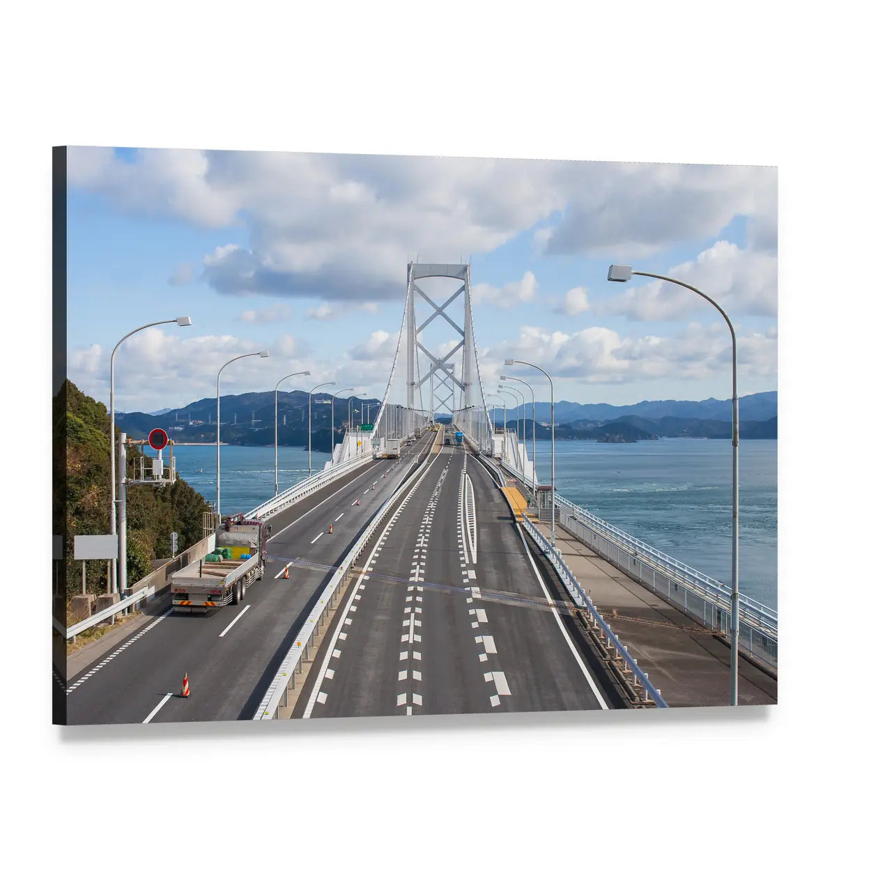 Great Naruto Bridge Canvas Wall Art, single panel gallery wrapped canvas, angled product view
