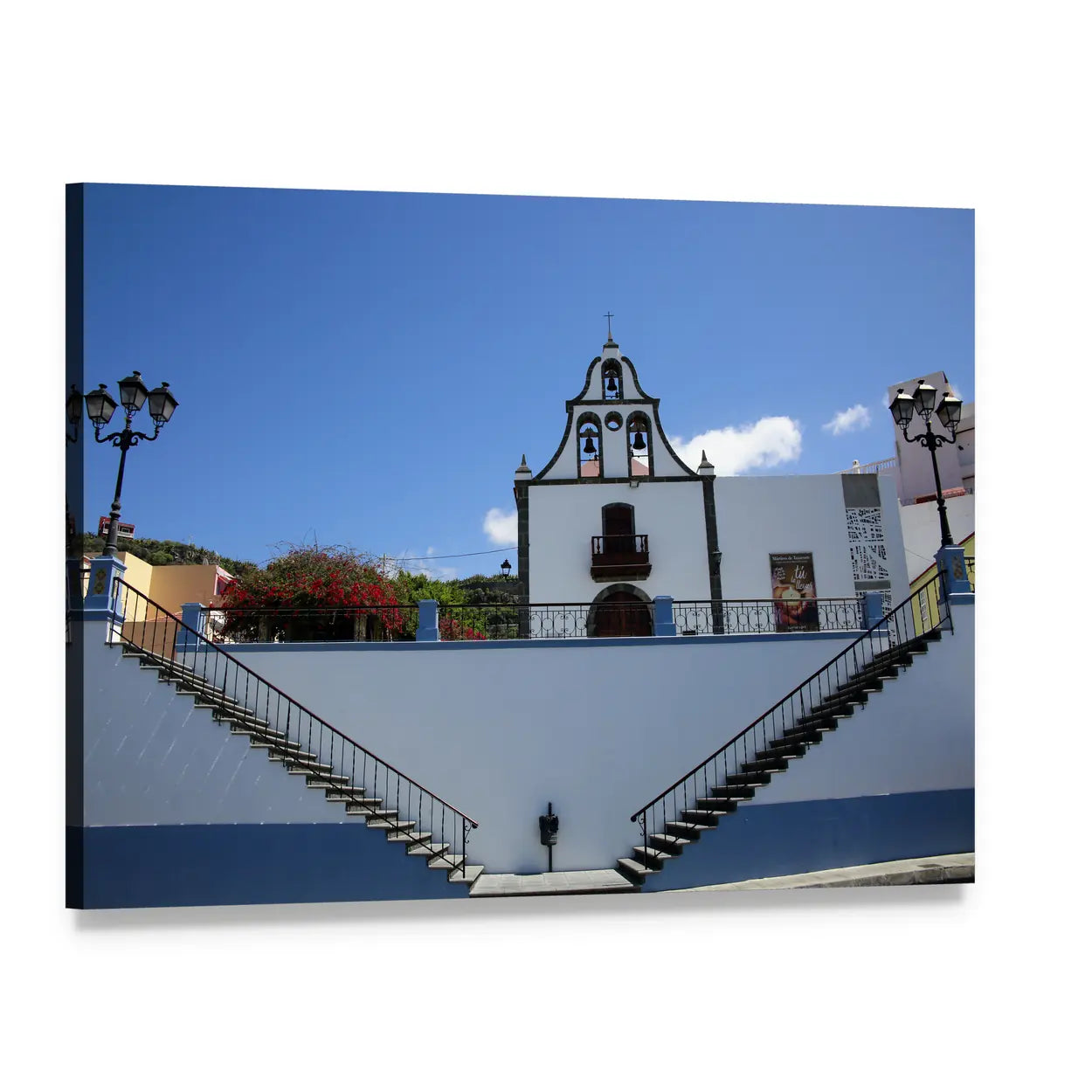 Parish Church of San Miguel Canvas Wall Art, single panel gallery wrapped canvas, angled product view
