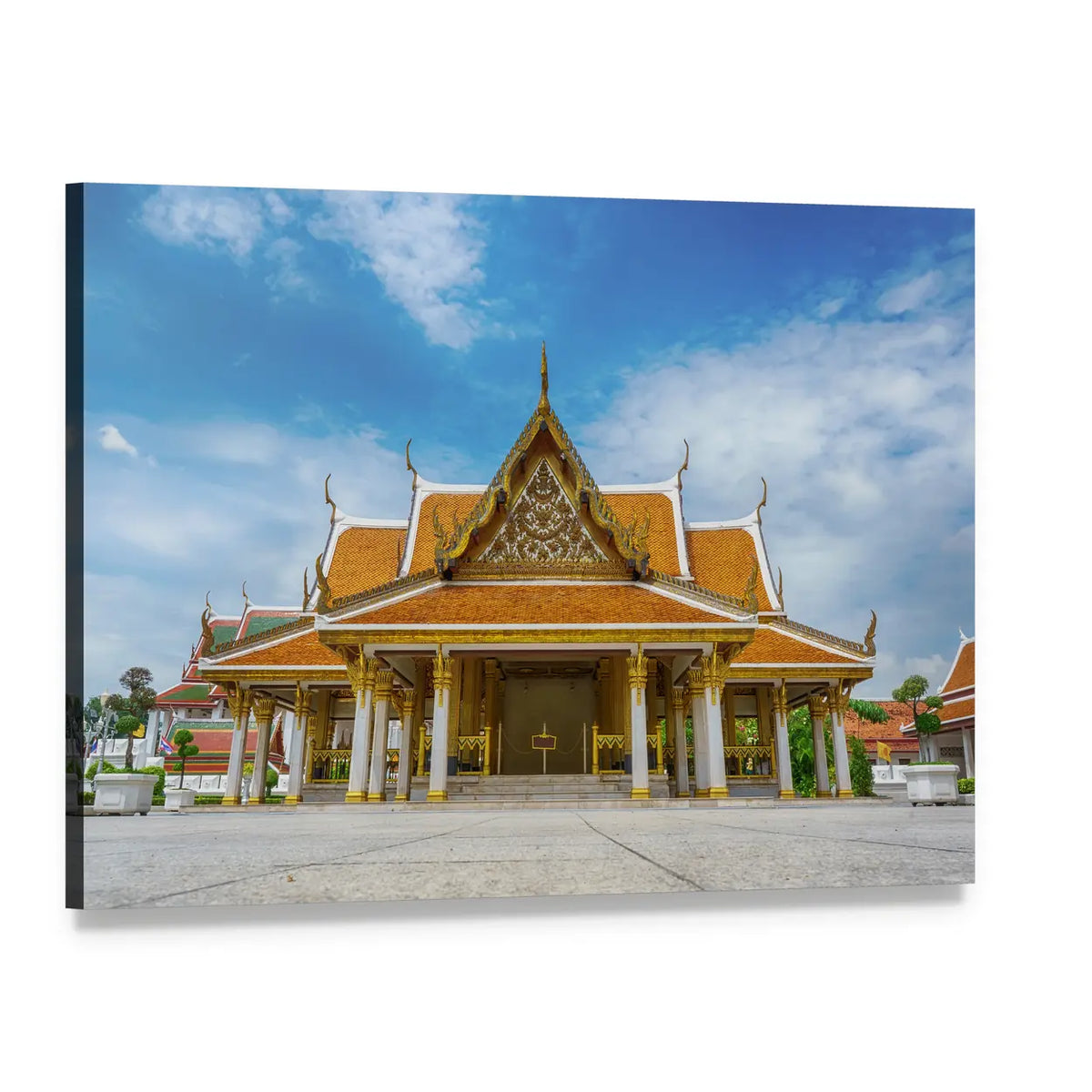 Mahajetsadabodin Royal Pavilion Canvas Wall Art, single panel gallery wrapped canvas, angled product view