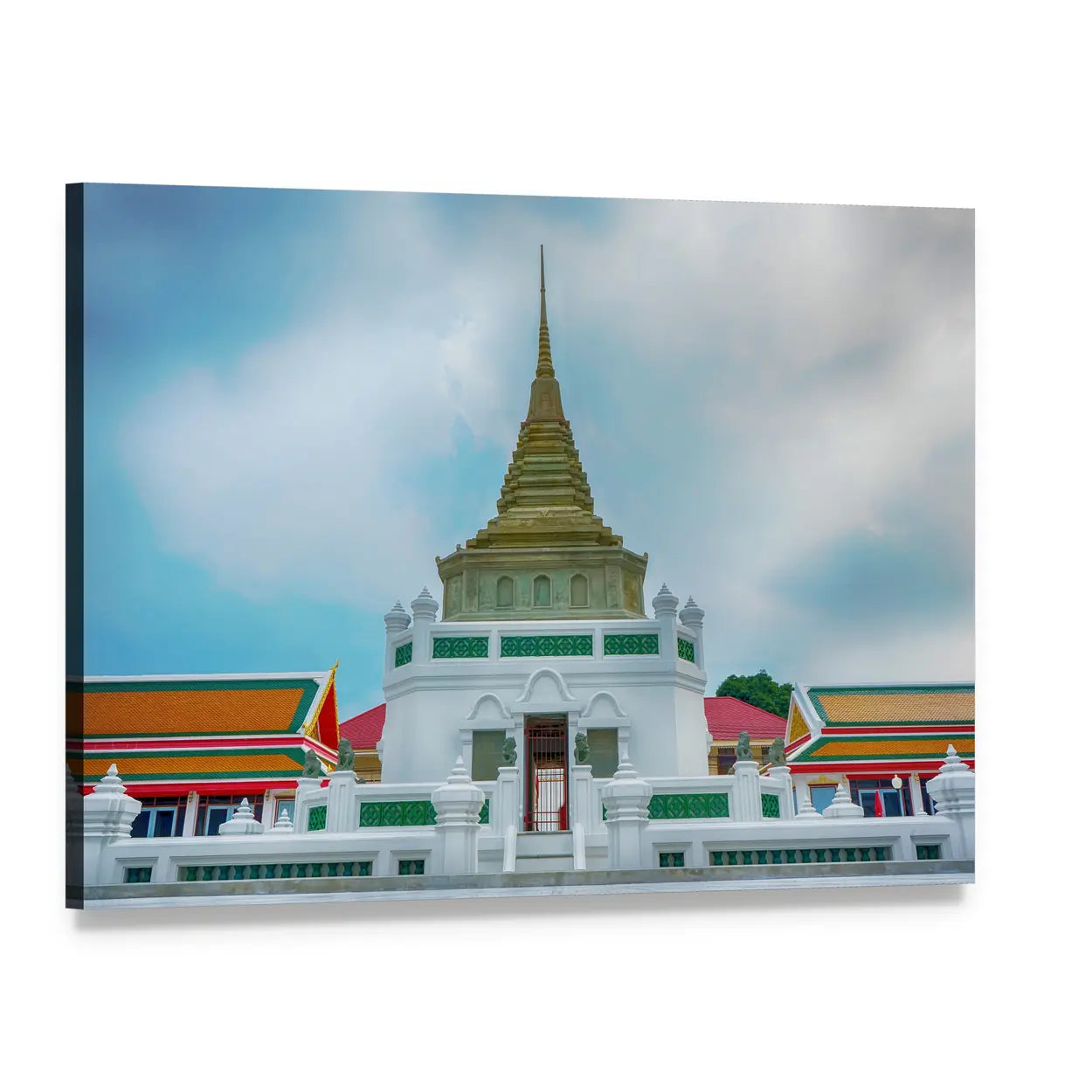 Wat Kaliyamit Woramahawihan Temple Canvas Wall Art, single panel gallery wrapped canvas, angled product view