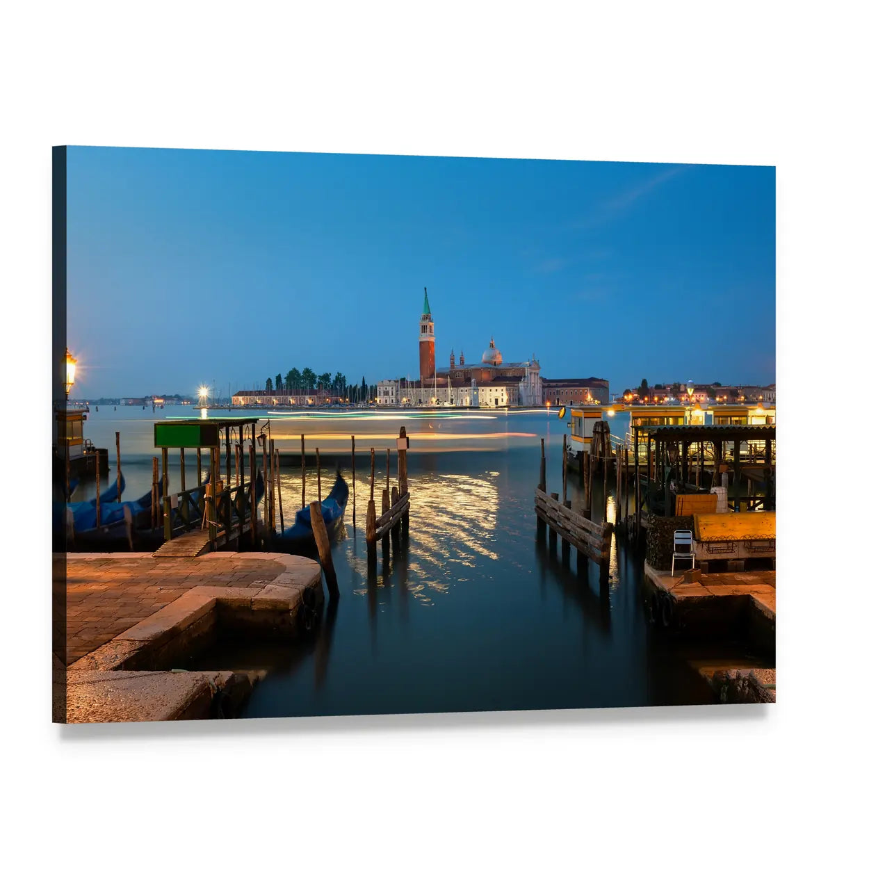 View of San Giorgio, Venice Canvas Wall Art, single panel gallery wrapped canvas, angled product view