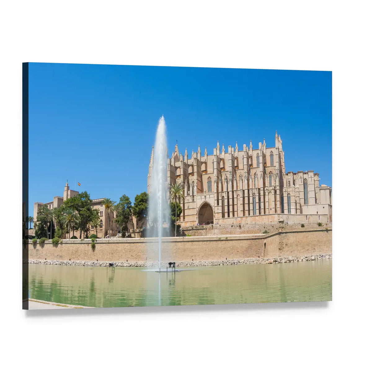 La Seu Cathedral, Palma De Mallorca Canvas Wall Art, single panel gallery wrapped canvas, angled product view