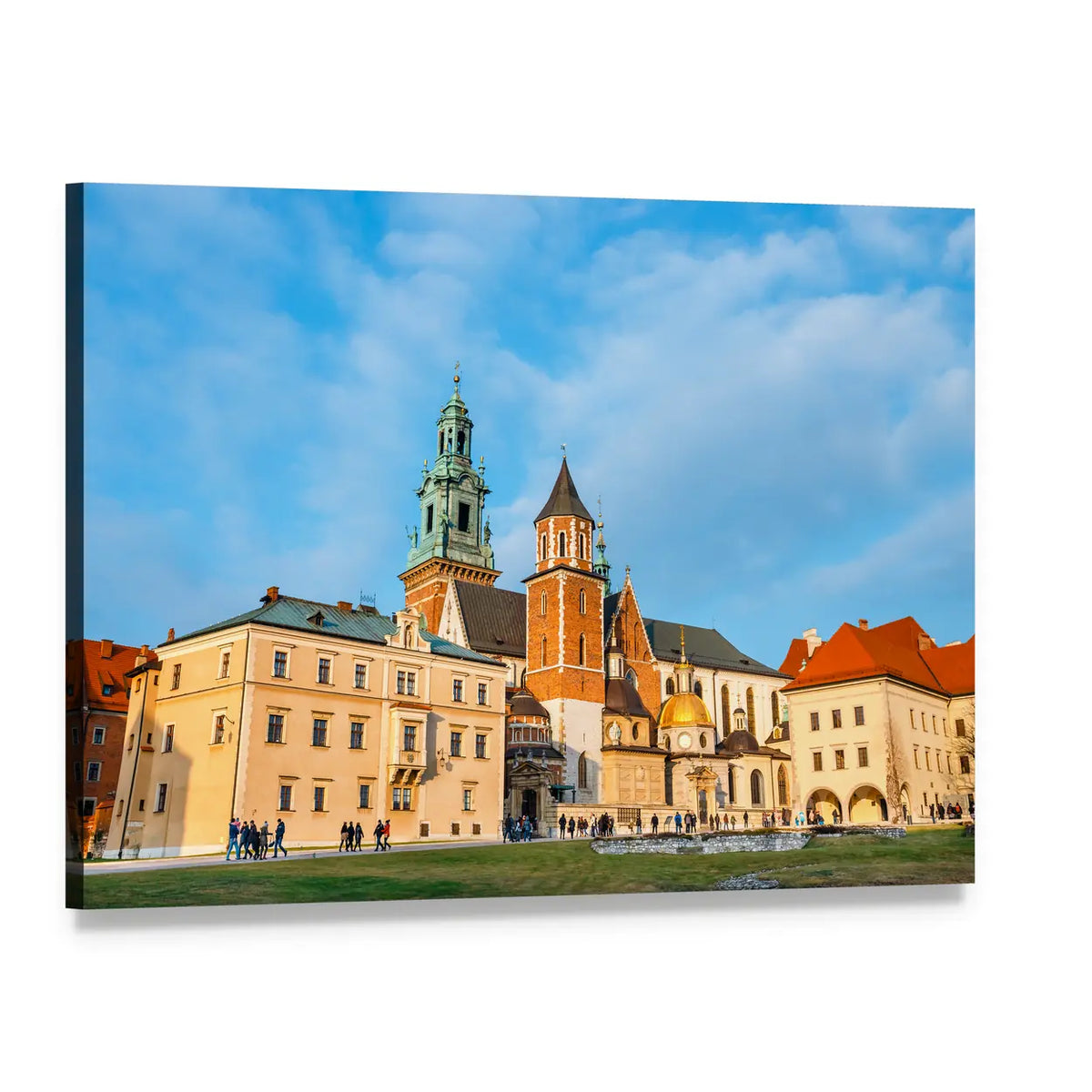 Wawel Castle in Krakow Canvas Wall Art, single panel gallery wrapped canvas, angled product view