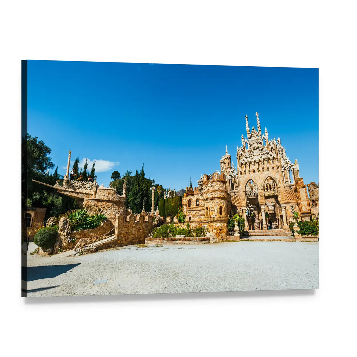 Colomares Castle Courtyard Canvas Wall Art, single panel gallery wrapped canvas, angled product view