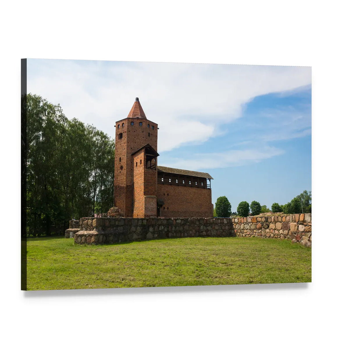 Mazovian Dukes' Gothic Castle Ruins Canvas Wall Art, single panel gallery wrapped canvas, angled product view