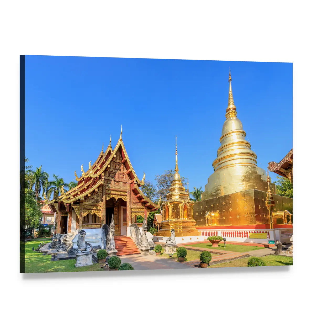 Wat Phra Singh Temple, Chiang Mai Canvas Wall Art, single panel gallery wrapped canvas, angled product view