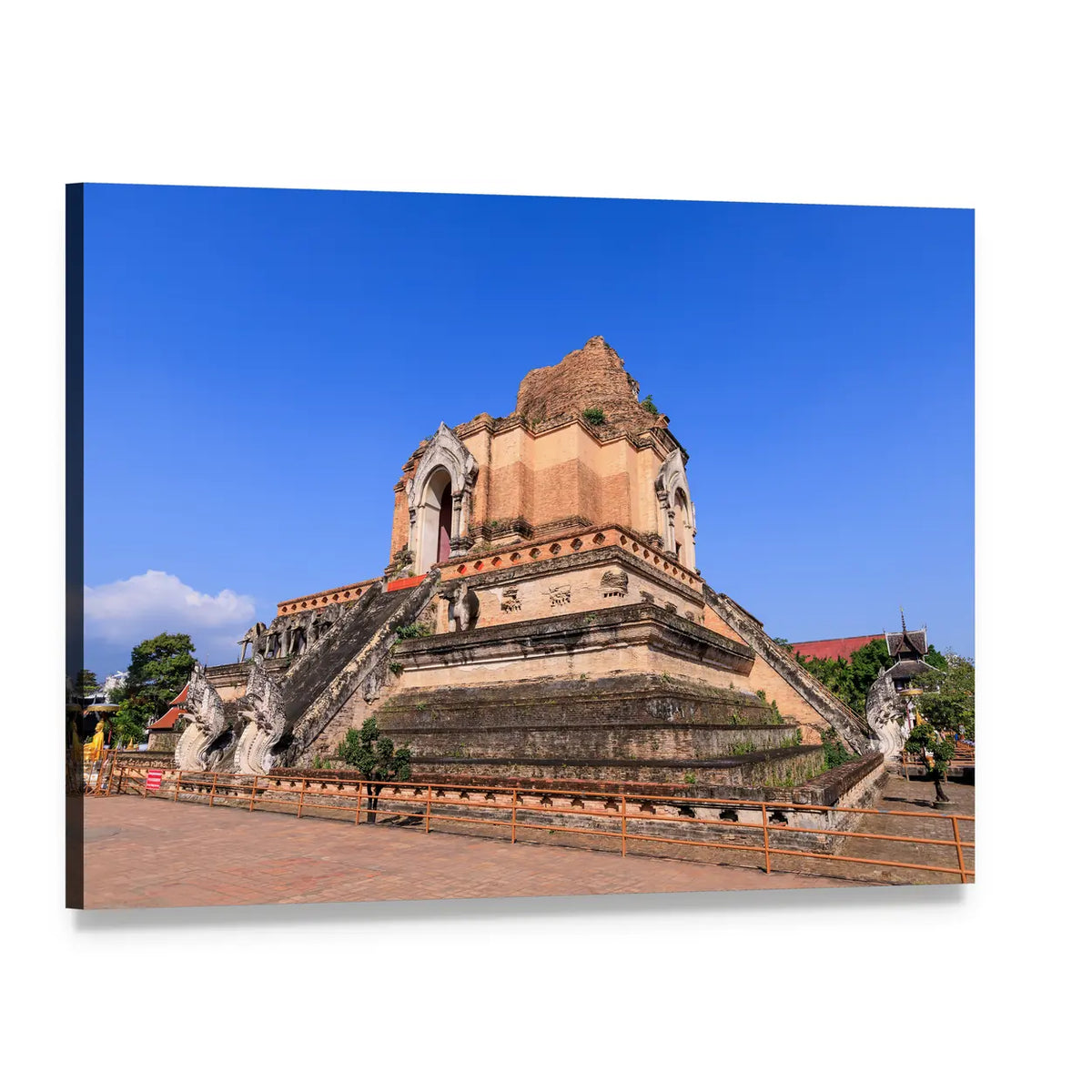 Wat Chedi Luang Temple, Chiang Mai Canvas Wall Art, single panel gallery wrapped canvas, angled product view