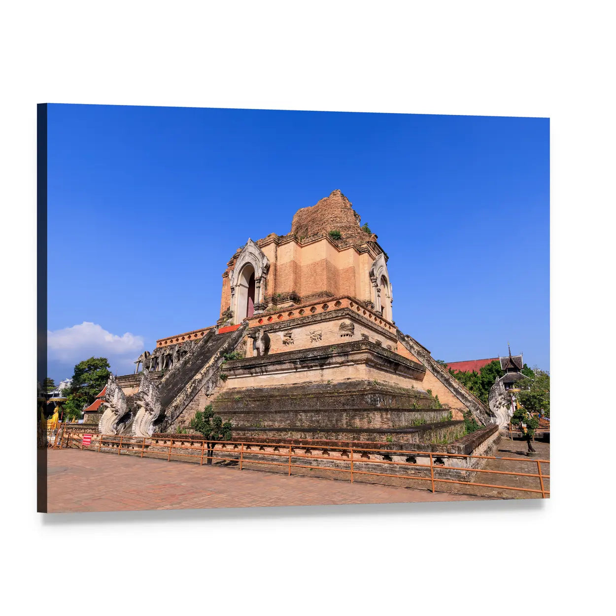Wat Chedi Luang Temple, Chiang Mai Canvas Wall Art, single panel gallery wrapped canvas, angled product view