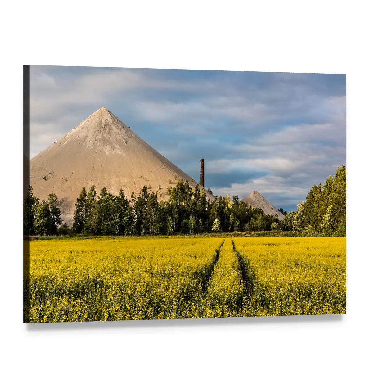 Oil Shale Ash Heap Canvas Wall Art, single panel gallery wrapped canvas, angled product view