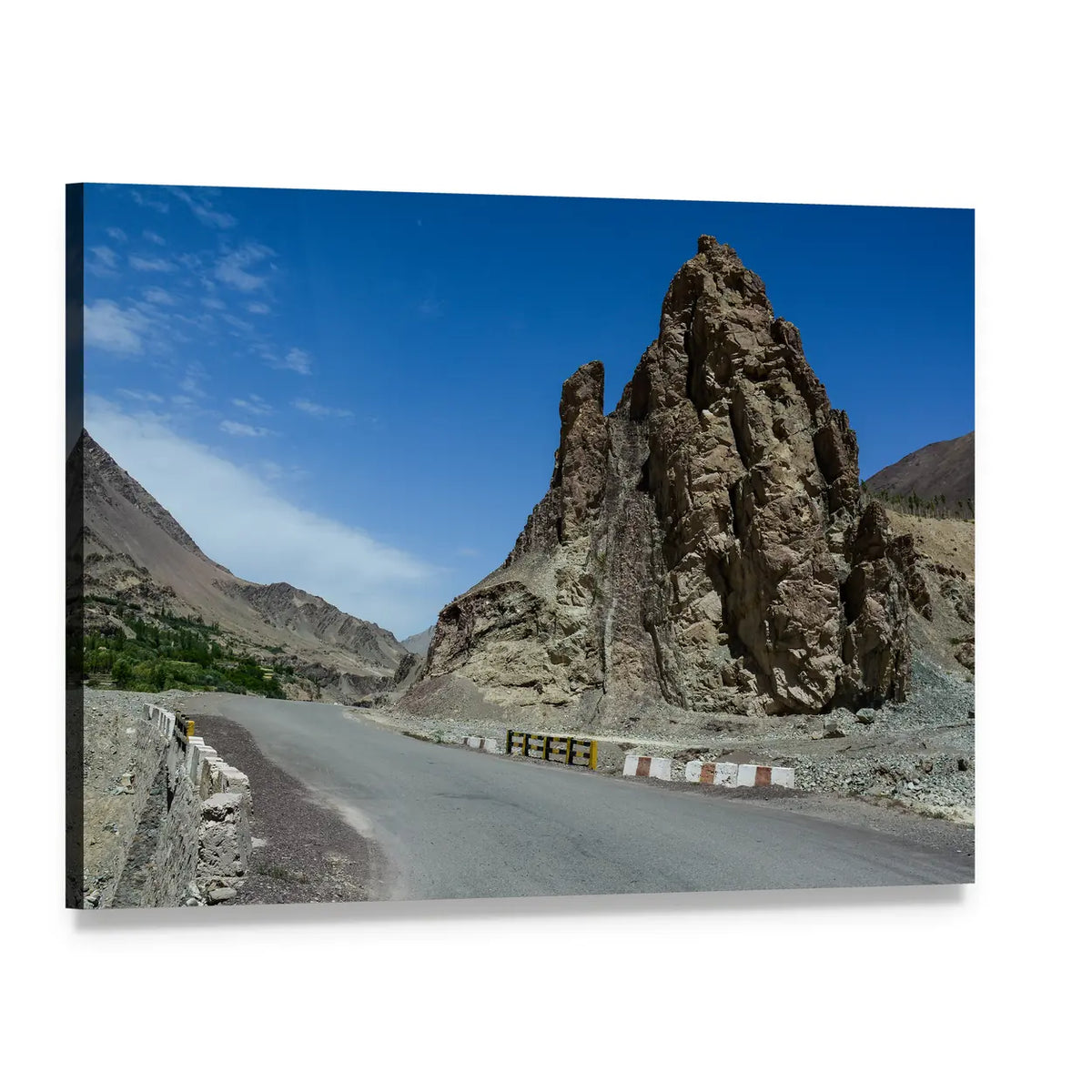 Mountain Road Near Leh, India Canvas Wall Art, single panel gallery wrapped canvas, angled product view