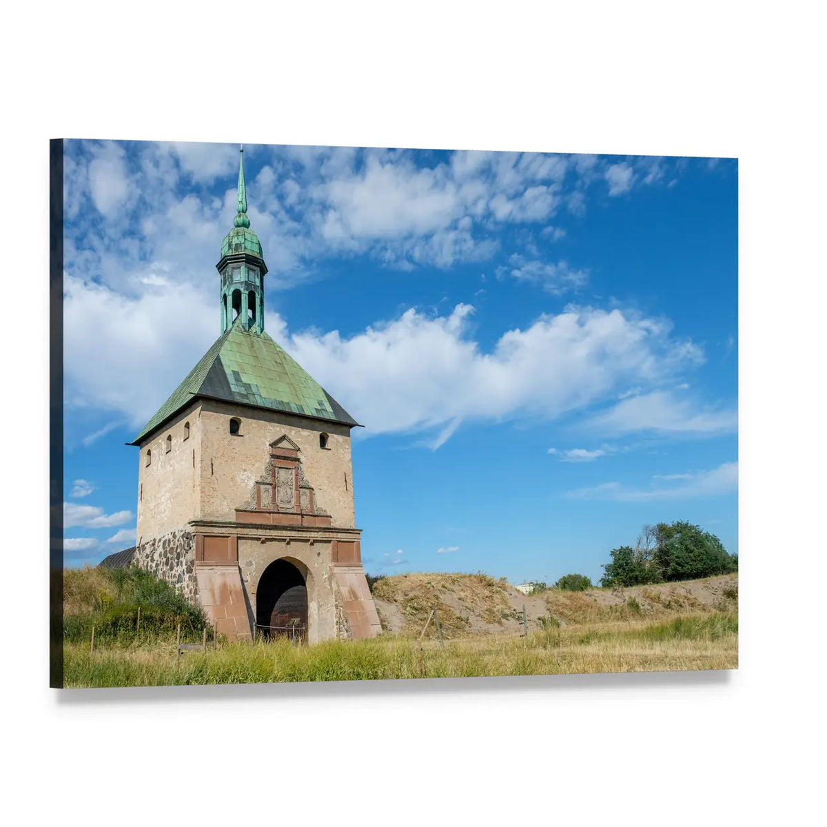Johannisborg Castle Gate Tower, Sweden Canvas Wall Art, single panel gallery wrapped canvas, angled product view