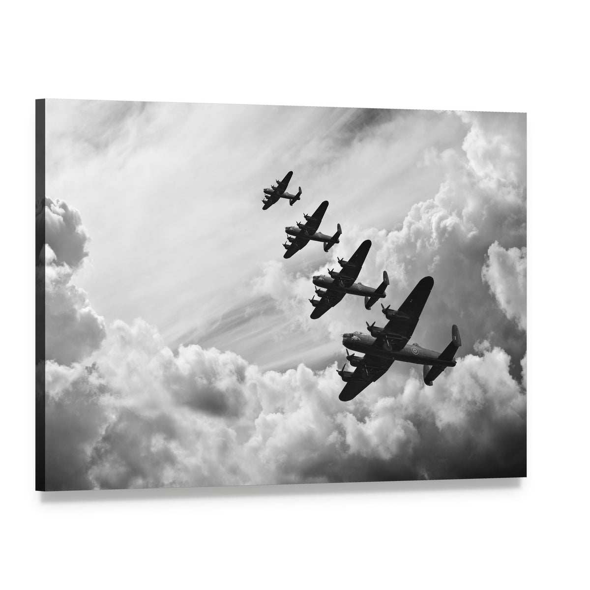 Fighter Jets in World War Canvas Wall Art, single panel gallery wrapped canvas, angled product view