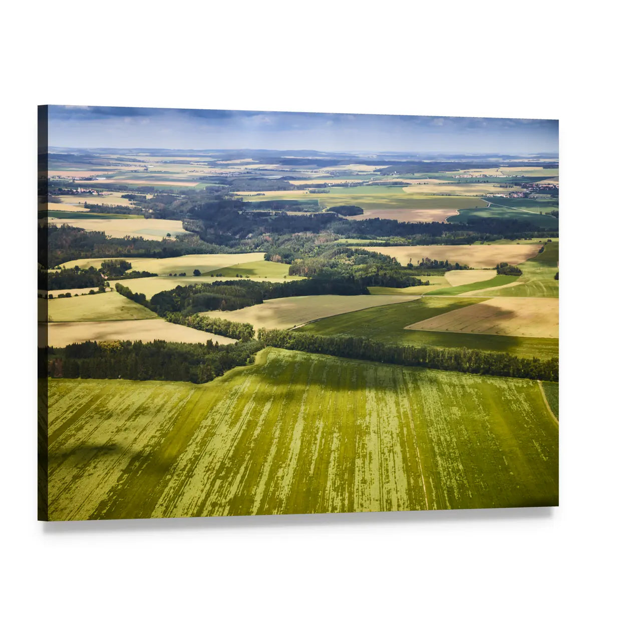 South Bohemian Fields and Forests Canvas Wall Art, single panel gallery wrapped canvas, angled product view