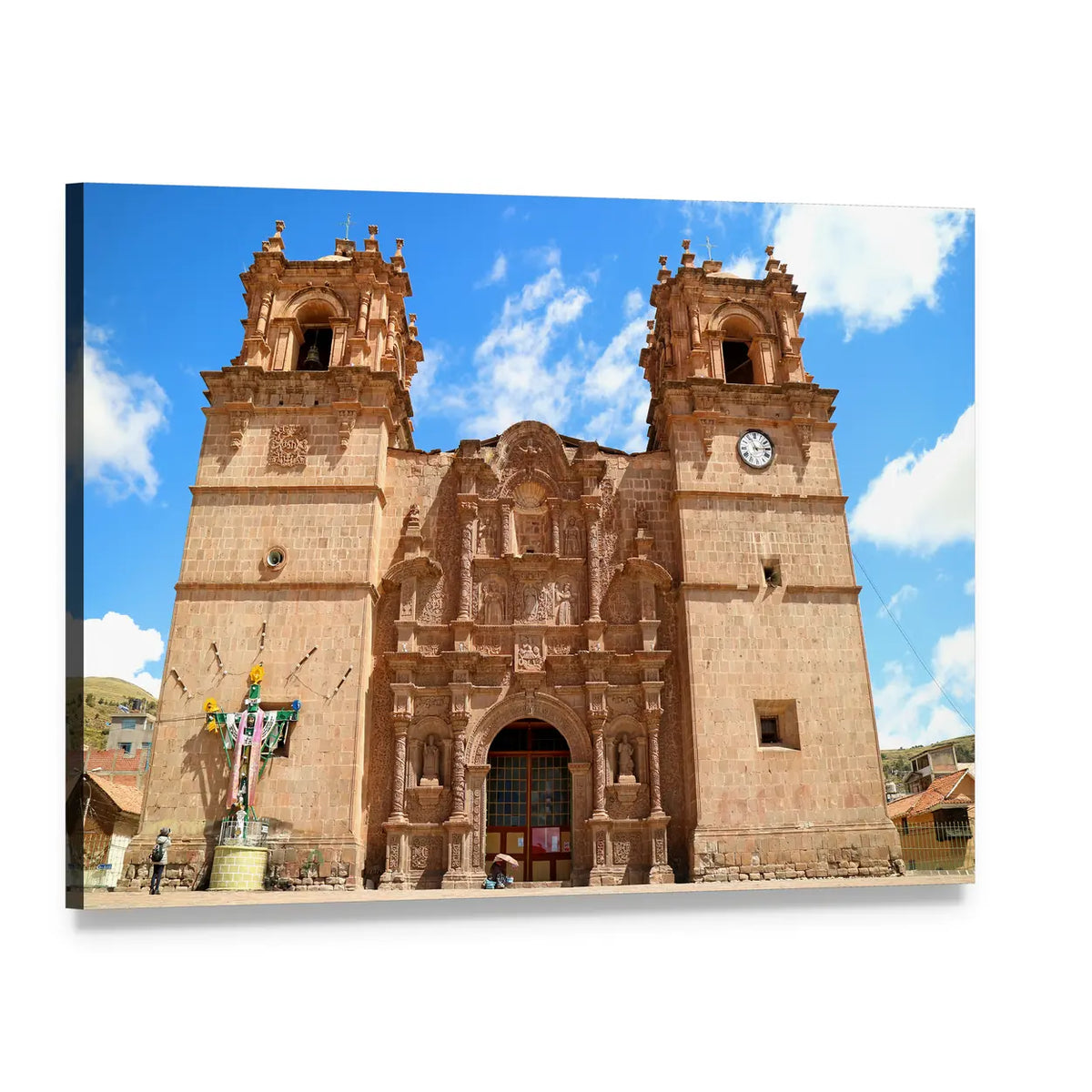 Cathedral of Puno, Peru Canvas Wall Art, single panel gallery wrapped canvas, angled product view