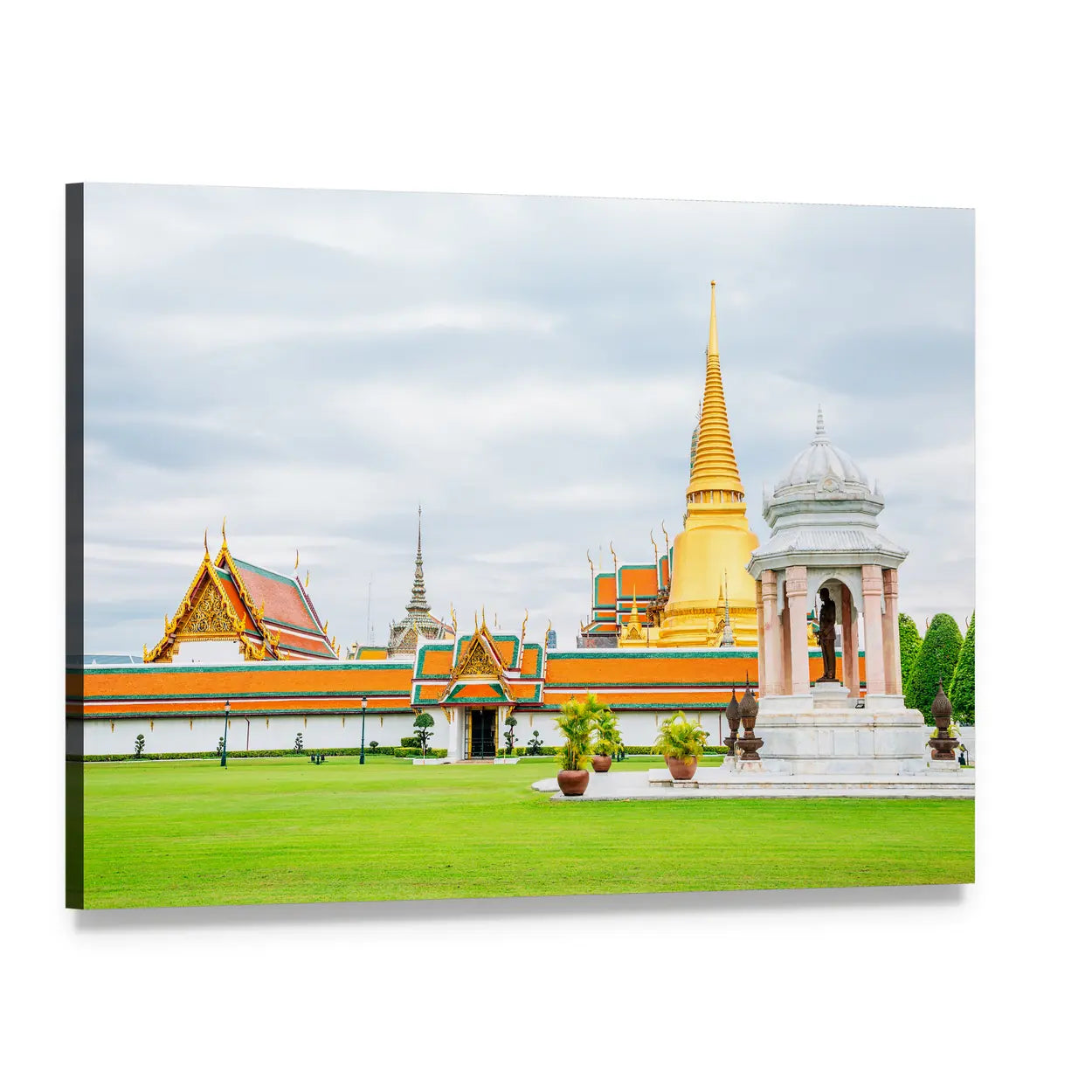 Golden Pagoda at Grand Palace Canvas Wall Art, single panel gallery wrapped canvas, angled product view