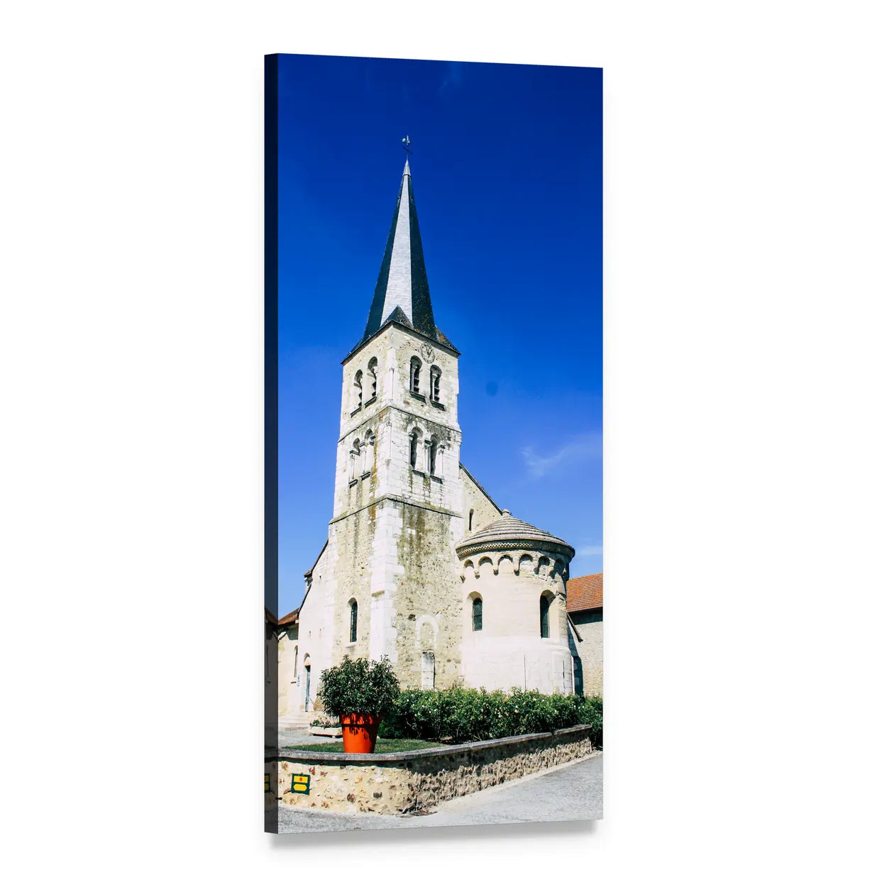 Church of Bezannes Vertical Canvas Wall Art, 1 panel 1 Vertical layout gallery wrapped canvas set, angled product view