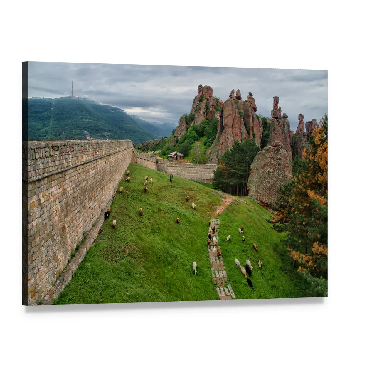 Belogradchik Rock Formations Canvas Wall Art, single panel gallery wrapped canvas, angled product view