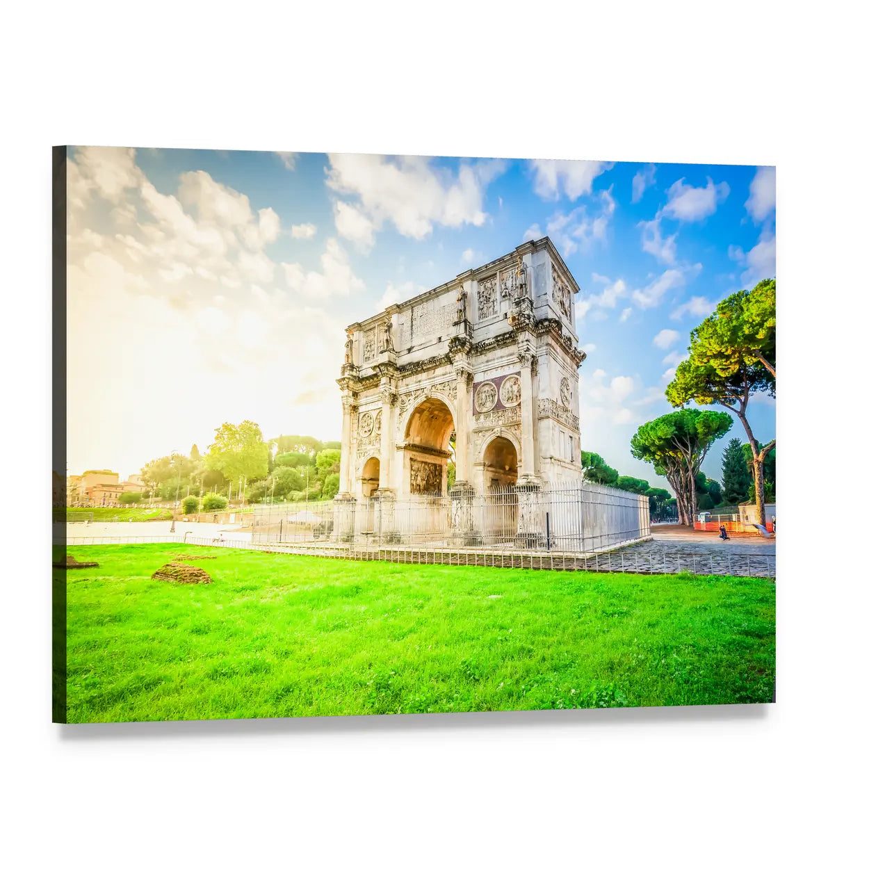 Arch of Constantine in Summer Light Canvas Wall Art, single panel gallery wrapped canvas, angled product view
