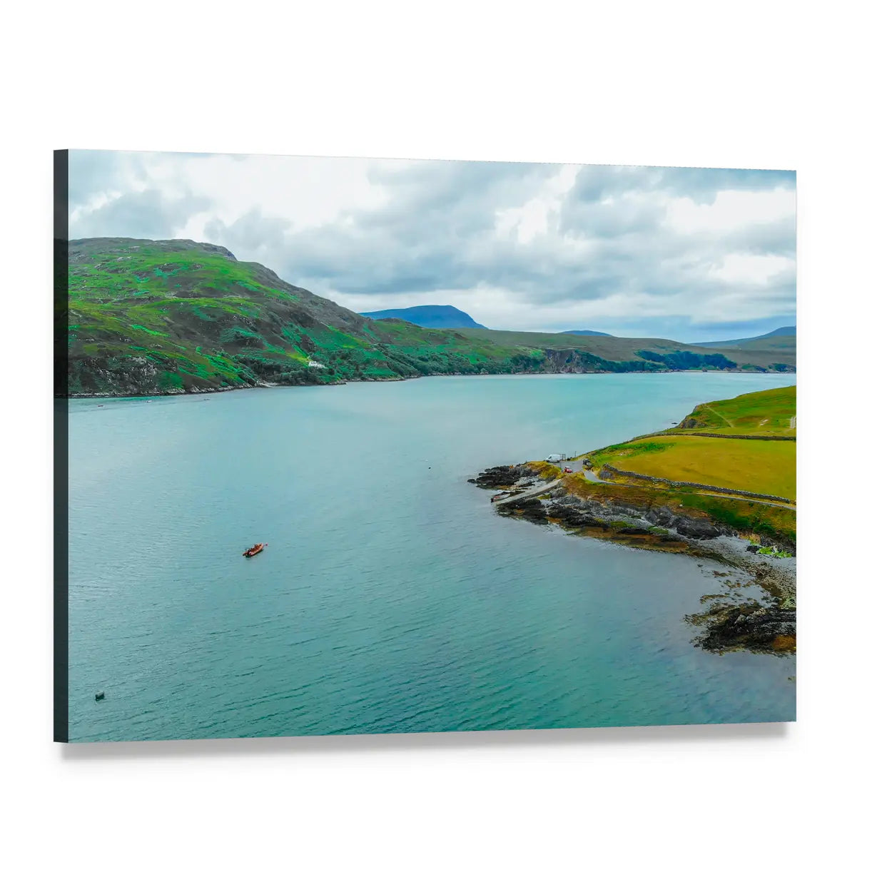 Kyle of Durness, Scotland Coastal View Canvas Wall Art, single panel gallery wrapped canvas, angled product view