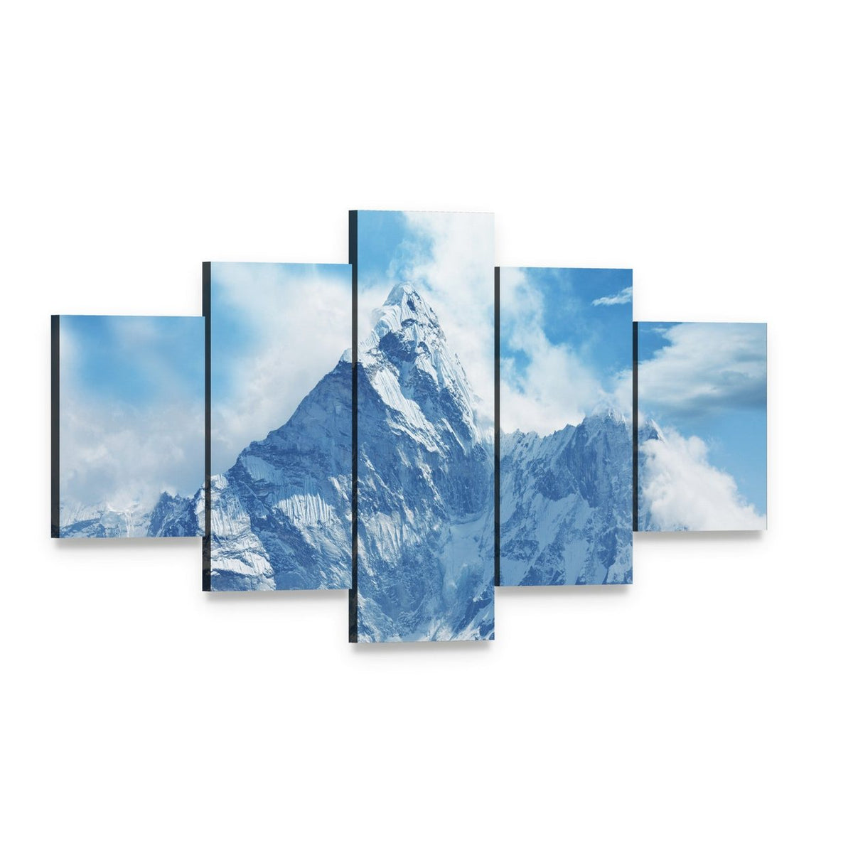 Climber on Himalaya Canvas Wall Art, 5 panel 5 Star layout gallery wrapped canvas set, angled product view