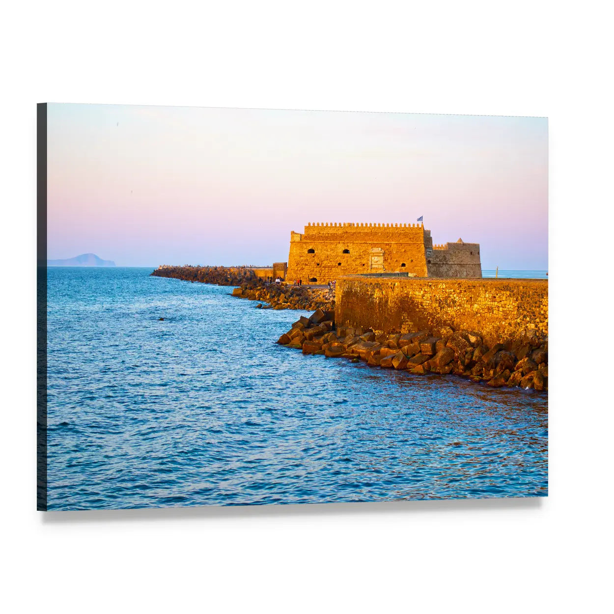 Venetian Fortress in Heraklion, Greece Canvas Wall Art, single panel gallery wrapped canvas, angled product view