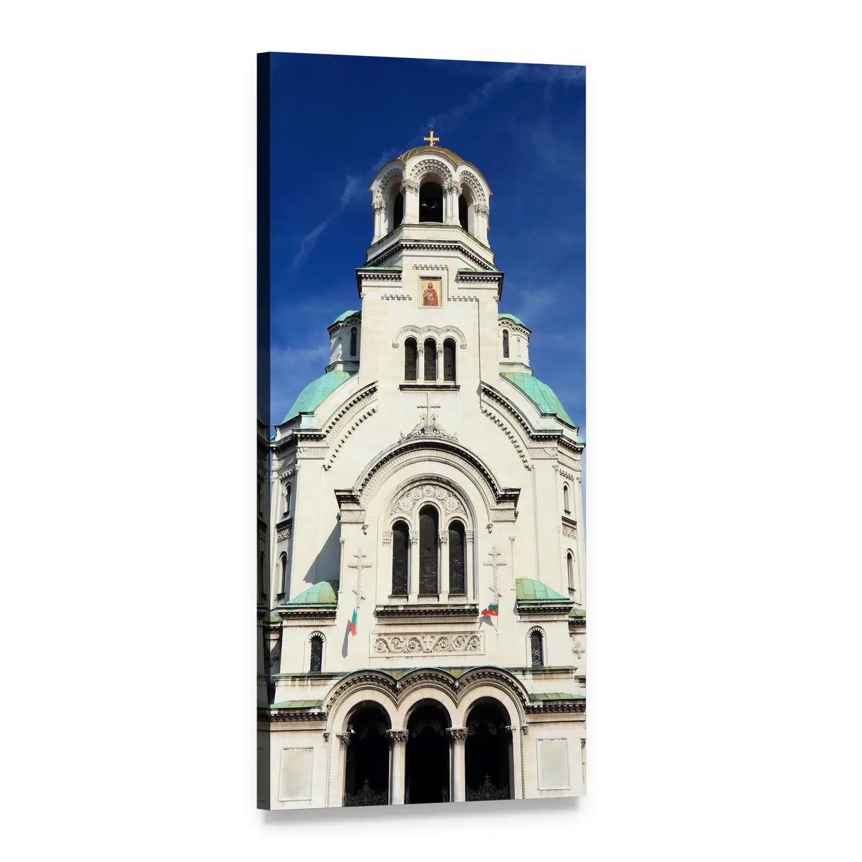 St Alexander Nevsky Cathedral Vertical Canvas Wall Art, 1 panel 1 Vertical layout gallery wrapped canvas set, angled product view