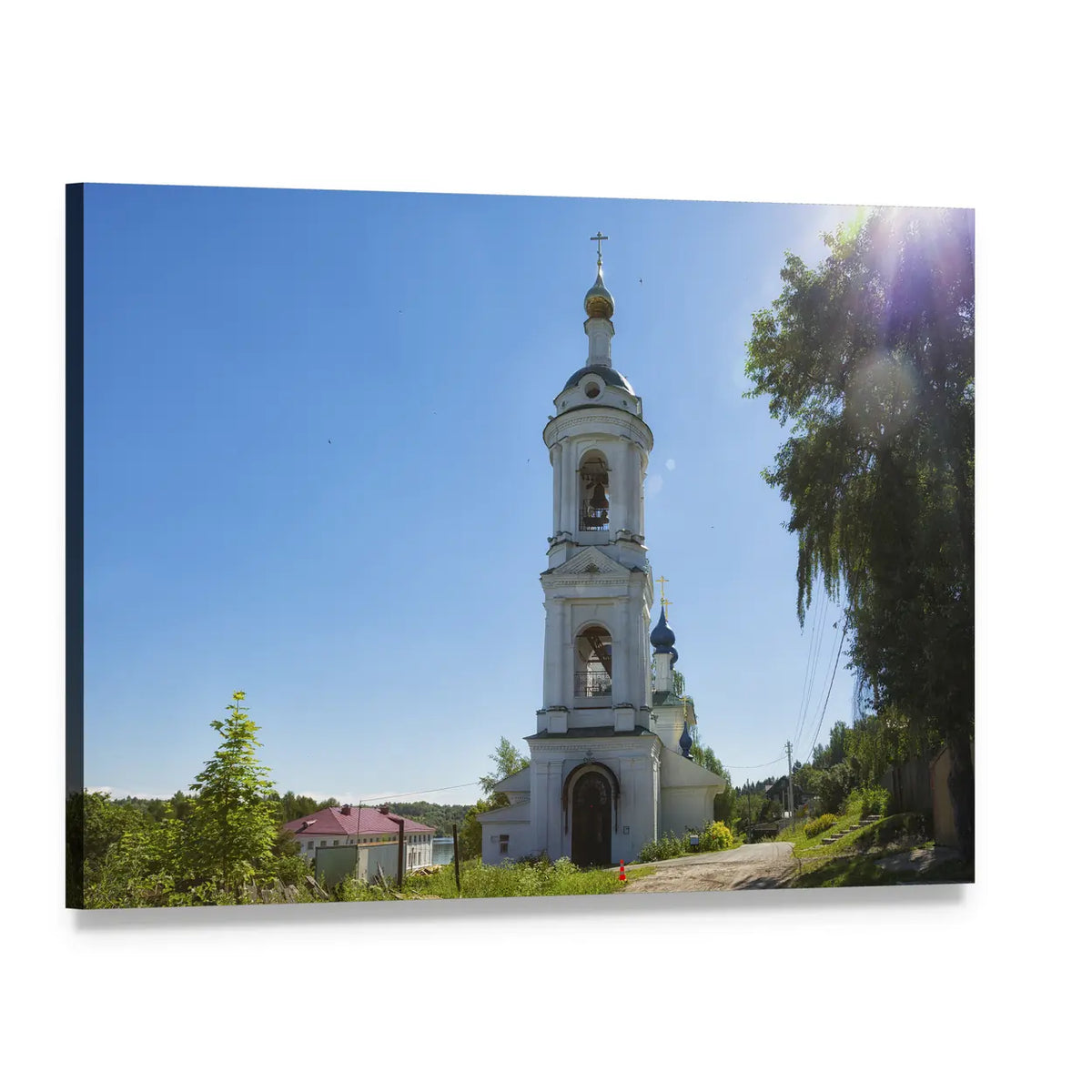 St. Varvara Church in Ples Canvas Wall Art, single panel gallery wrapped canvas, angled product view