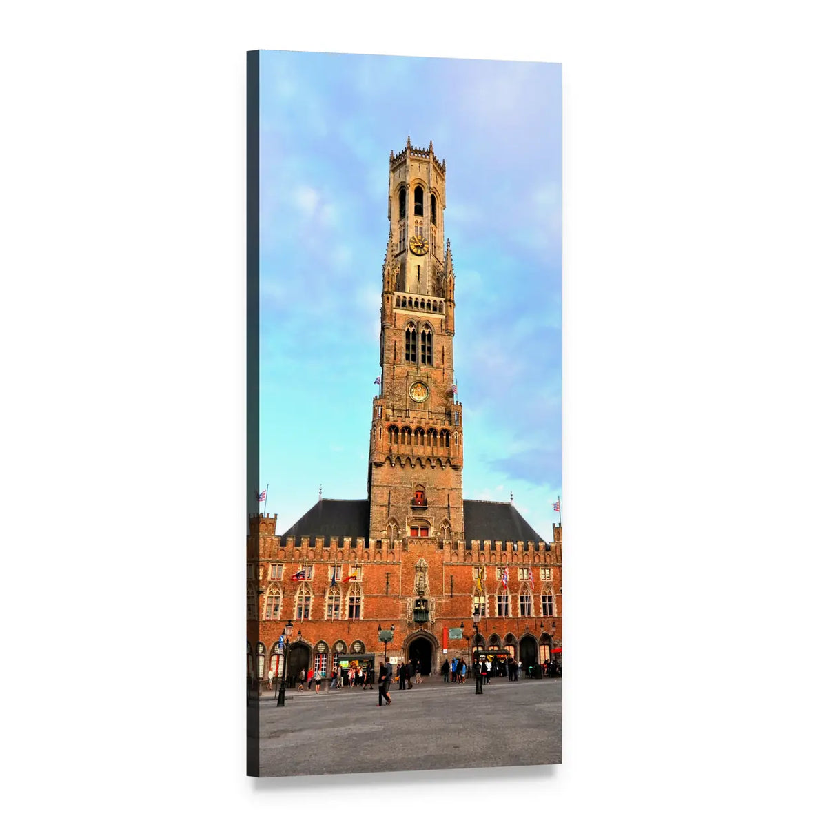 Belfry of Bruges Vertical Canvas Wall Art, 1 panel 1 Vertical layout gallery wrapped canvas set, angled product view