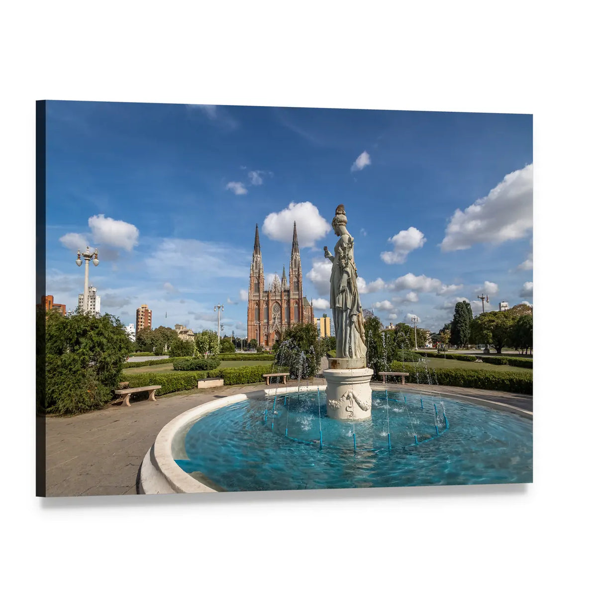 La Plata Cathedral, Argentina Canvas Wall Art, single panel gallery wrapped canvas, angled product view