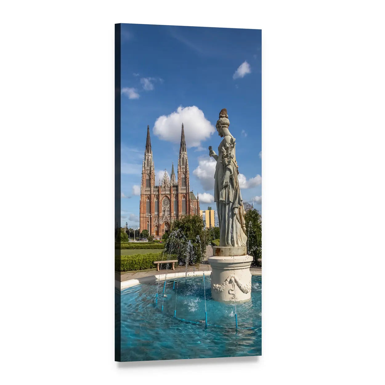 La Plata Cathedral, Argentina Vertical Canvas Wall Art, 1 panel 1 Vertical layout gallery wrapped canvas set, angled product view