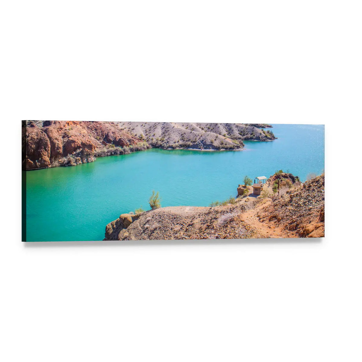 Balanced Rock Cove Panoramic Canvas Wall Art, single panel gallery wrapped canvas, angled product view