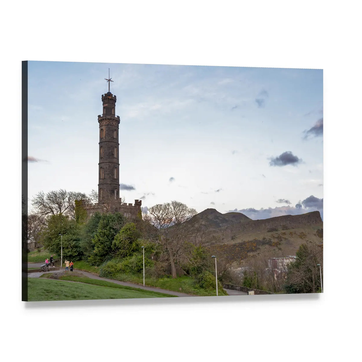 Nelson Monument on Rocky Hill Canvas Wall Art, single panel gallery wrapped canvas, angled product view