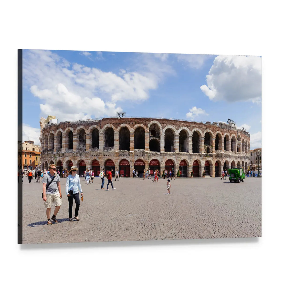 Bra in Verona Roman Amphitheater Canvas Wall Art, single panel gallery wrapped canvas, angled product view