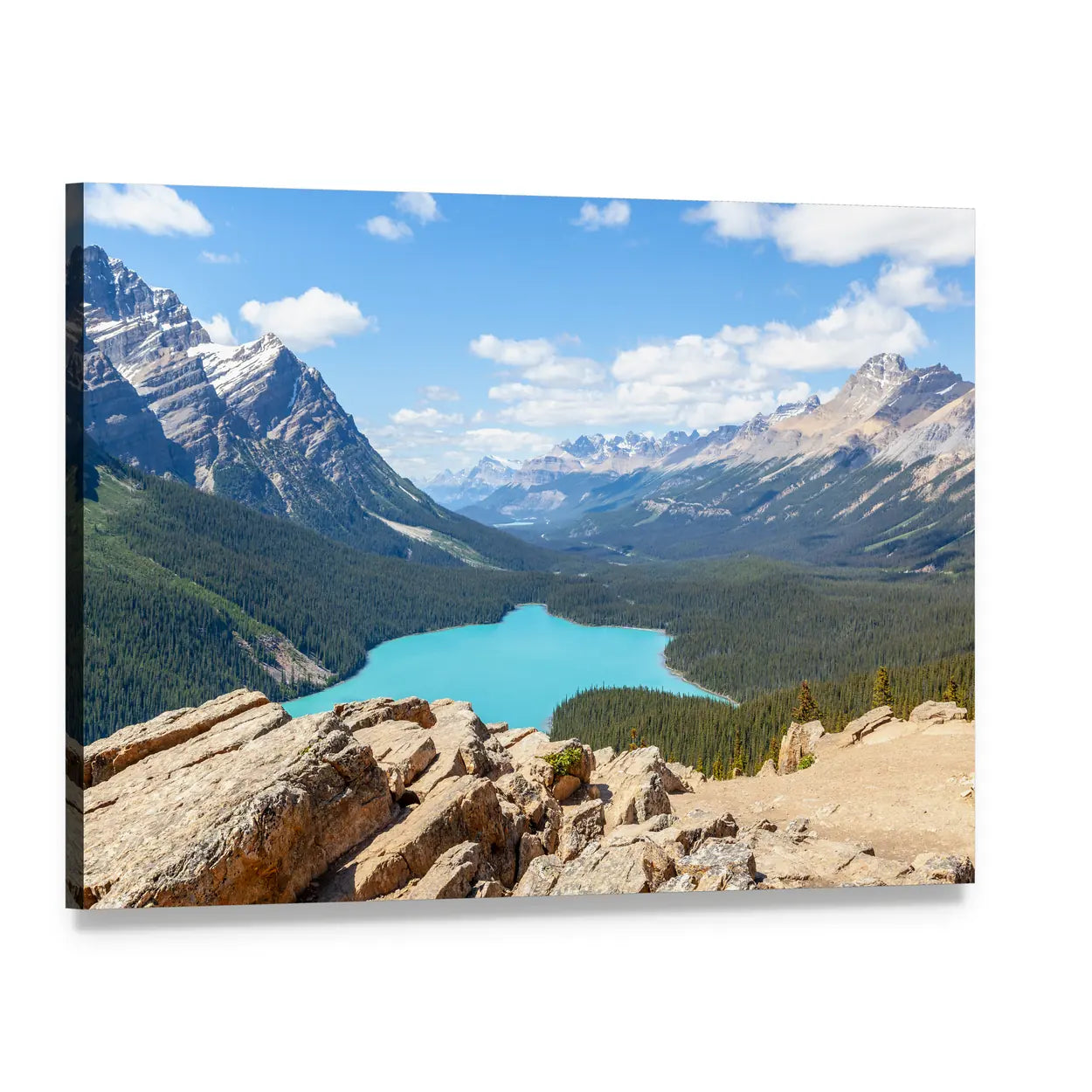 Wolf-shaped Lake at Bow Summit, Banff National Park Canvas Wall Art, single panel gallery wrapped canvas, angled product view