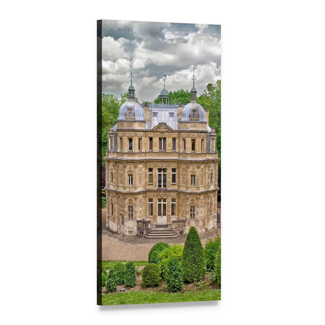 Yvelines Castle in France Vertical Canvas Wall Art, 1 panel 1 Vertical layout gallery wrapped canvas set, angled product view