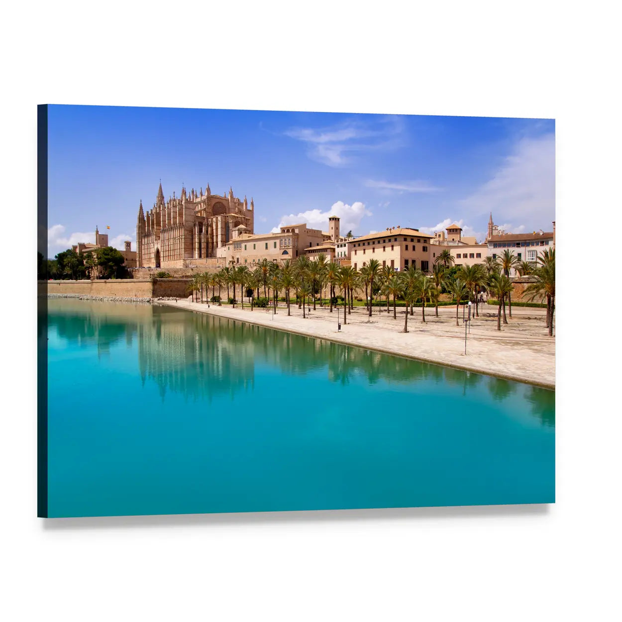 La Seu Cathedral, Majorca Canvas Wall Art, single panel gallery wrapped canvas, angled product view