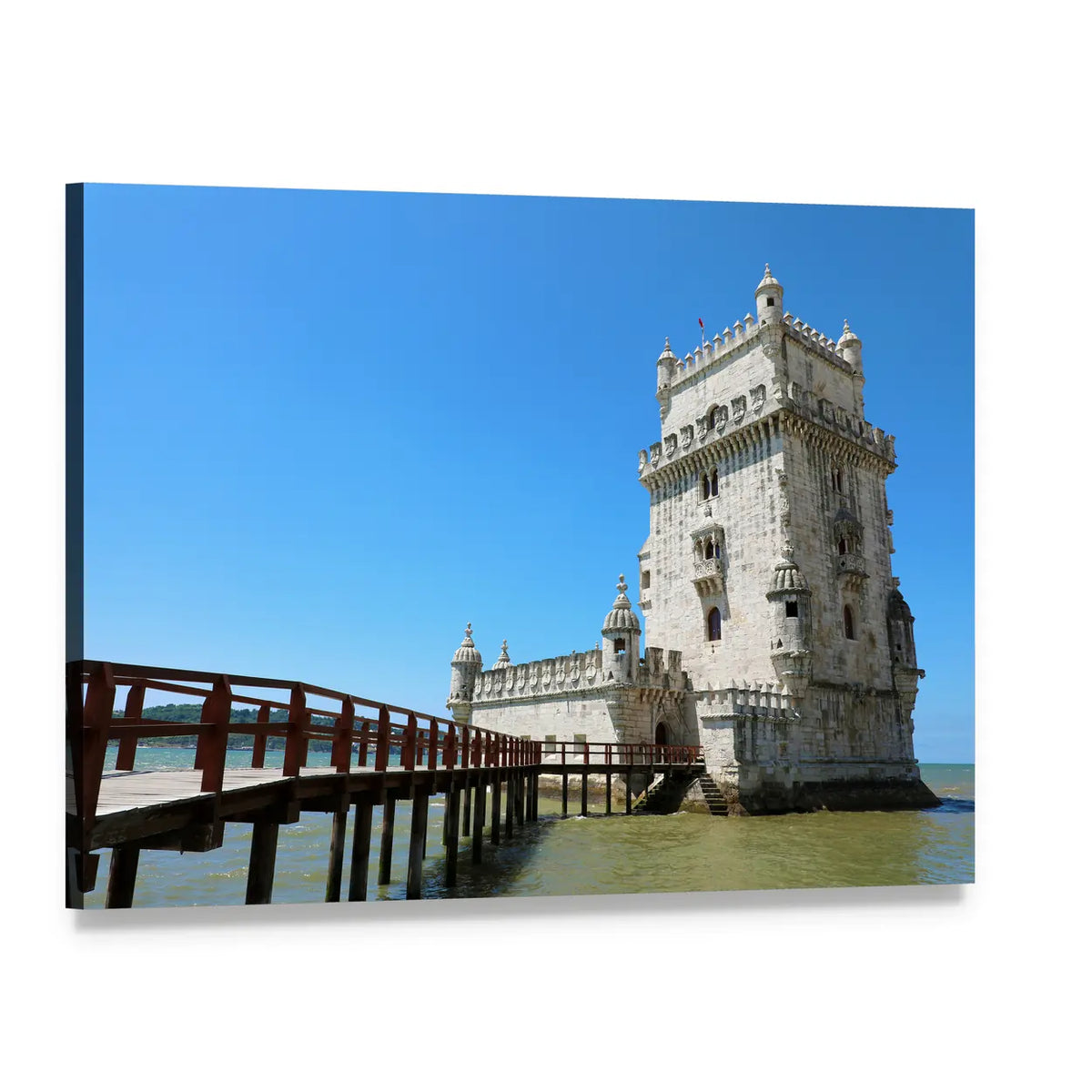 Belem Tower, Lisbon Canvas Wall Art, single panel gallery wrapped canvas, angled product view