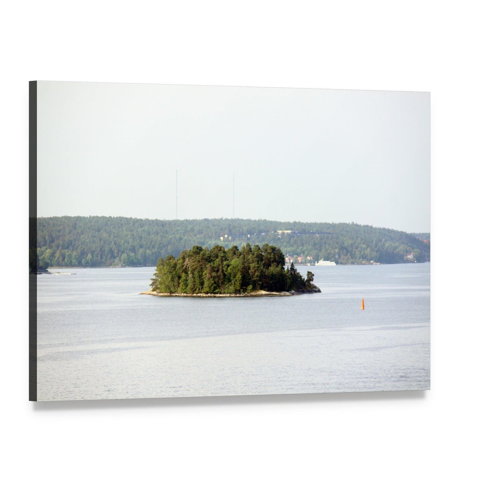 Lonely Island in Sweden Canvas Wall Art, single panel gallery wrapped canvas, angled product view