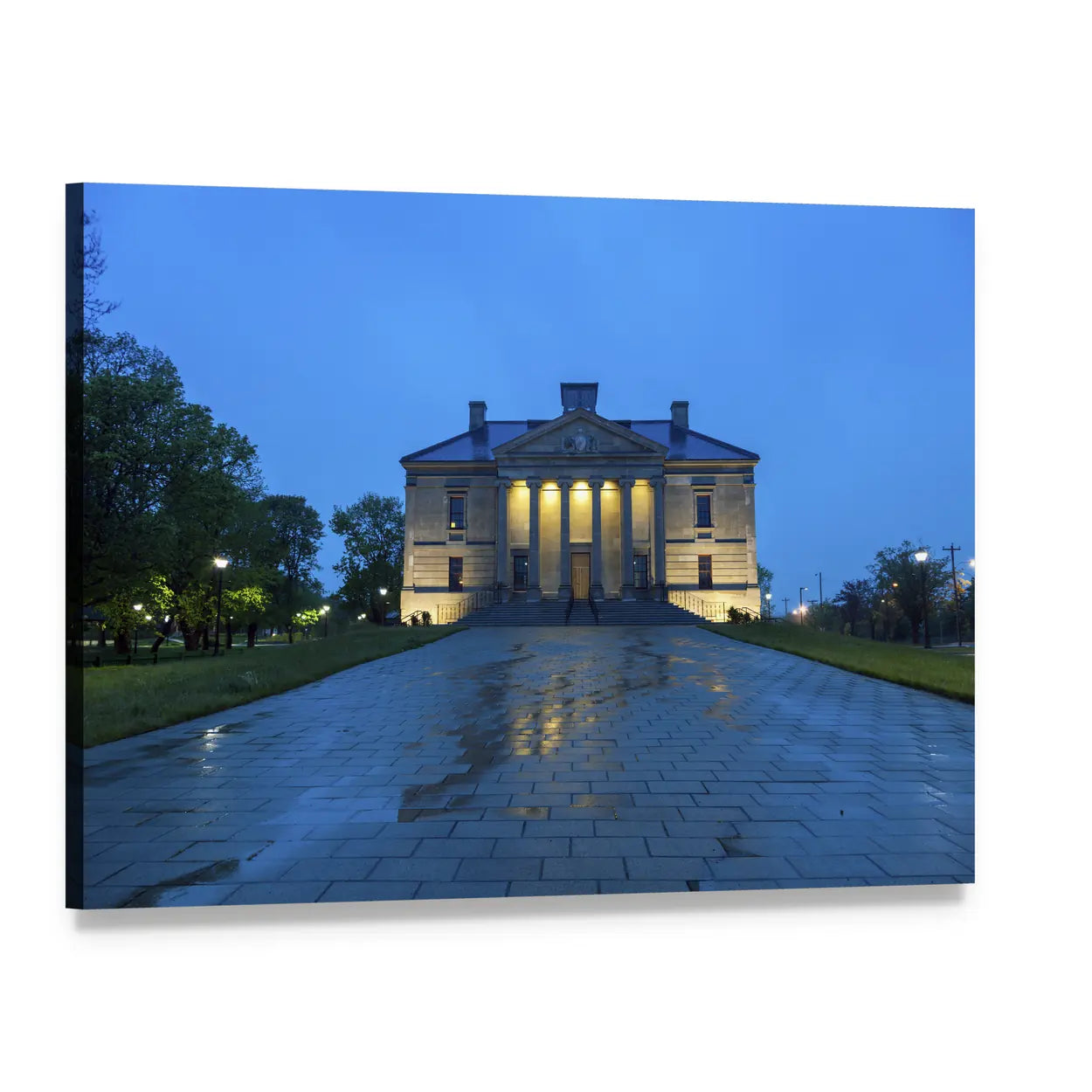 Old Colonial Building in Canada Canvas Wall Art, single panel gallery wrapped canvas, angled product view