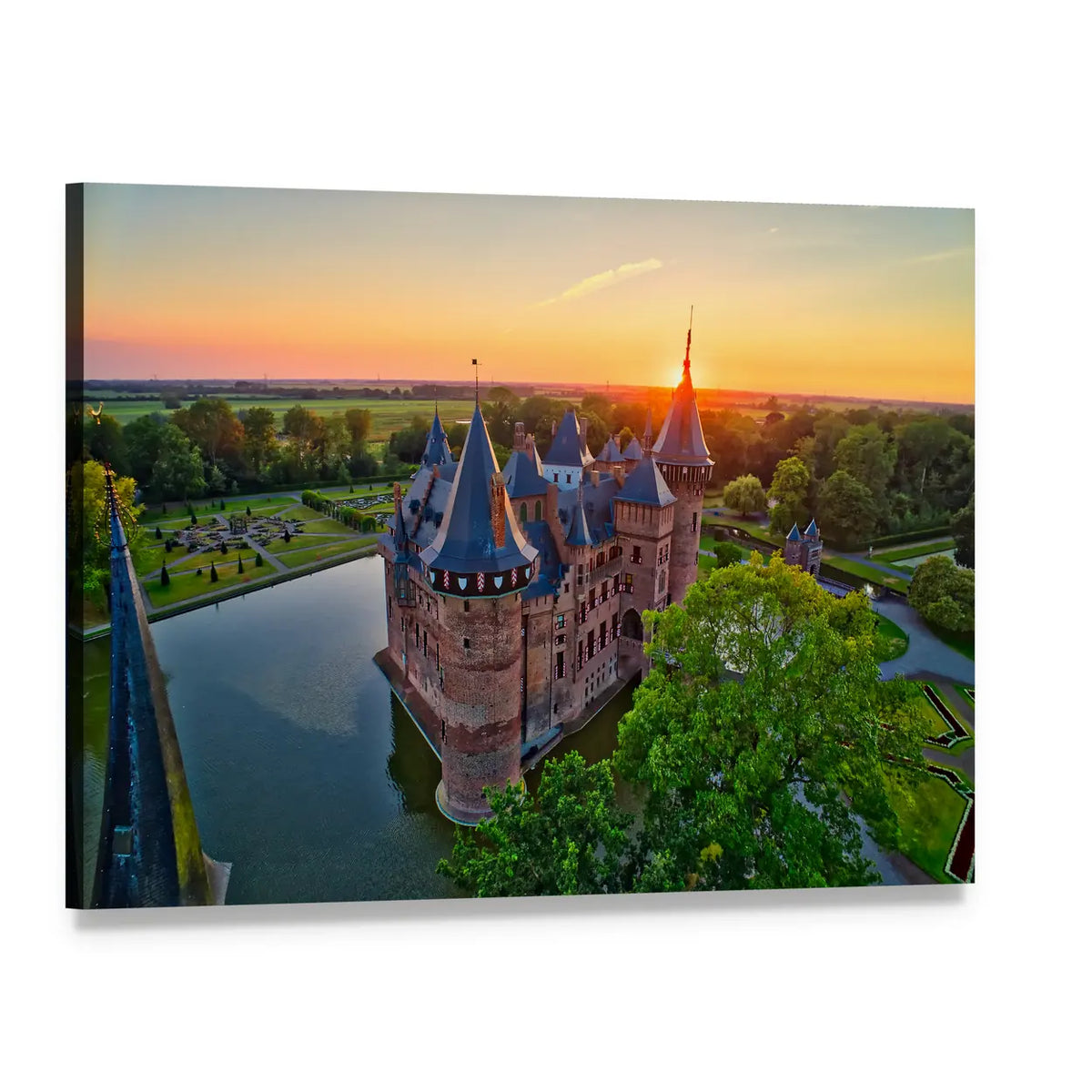 Medieval Castle in the Netherlands Canvas Wall Art, single panel gallery wrapped canvas, angled product view