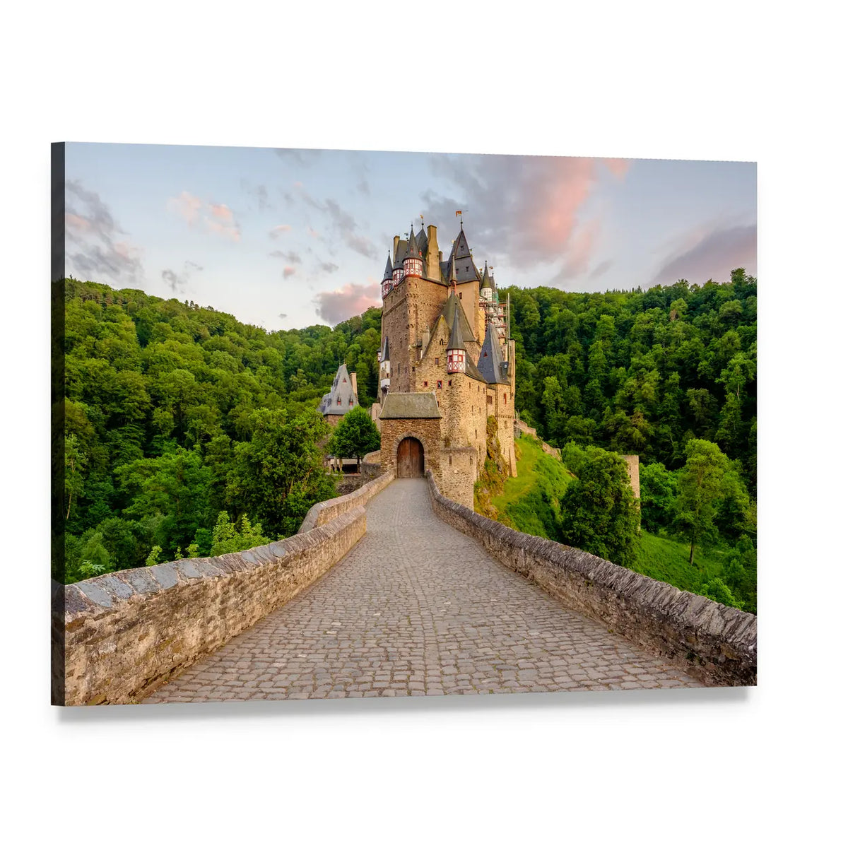 Burg Eltz Castle, Germany Canvas Wall Art, single panel gallery wrapped canvas, angled product view