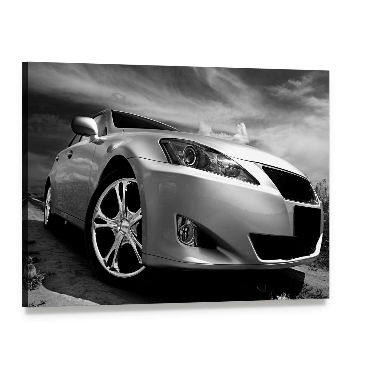 Powerful Sports Car Canvas Wall Art, single panel gallery wrapped canvas, angled product view
