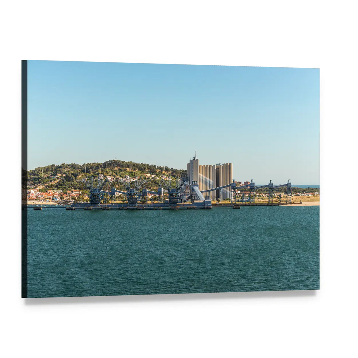 Deep Water Port in Portugal Canvas Wall Art, single panel gallery wrapped canvas, angled product view